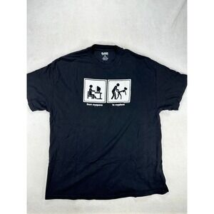 Y2K Spencer's Novelty Humor Graphic T-Shirt Black Men's Size 2XL MySpace